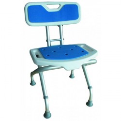Krzesło prysznicowe Blue, z oparciem, składane